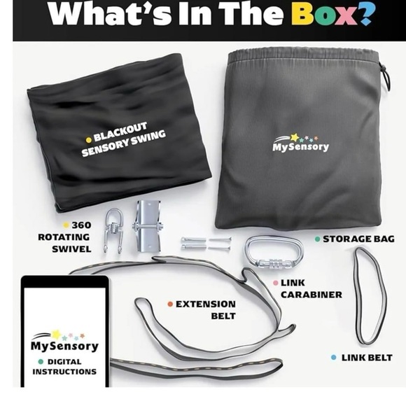 Double-Layered Blackout Sensory Swing for Kids - Picture 3 of 3